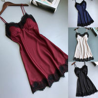 Chemise de Nuit en Satin Femme, Robe de Nuit Sans Manches, Vêtement de Nuit Sexy pour Femme, Lingerie Féminine Chic et Tendance à Prix Abordable