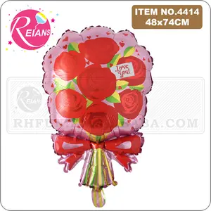 Große Größe rote Rosen Blume Ballon Geburtstags feier Spielzeug Cartoon Valentinstag Hochzeit heiraten mich Geschenk Dekoration Folie Luftballons