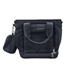 Sac fourre-tout en toile personnalisé - Sac à main organisateur multi-poches avec porte-monnaie, sac à bandoulière personnalisé à motifs floraux et de couleur unie - Product Image 1