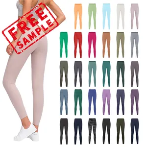 Free Sample Factory Price Comfortable Fitness Gym Sports Workout Training Pant Womens Seamless Solid Color Yoga Leggings