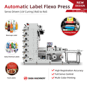 Macchina da Stampa Flessografica a 6 Colori per Bobine Strette con Sistema di Fustellatura IML e Sistema di Impilamento a Nastro Trasportatore - Product Image 1