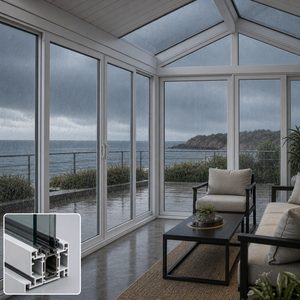 Moderna Terraza Acristalada <span class=keywords><strong>de</strong></span> Aluminio Resistente a la Intemperie, <span class=keywords><strong>con</strong></span> Doble Vidrio Templado y Diseño Impermeable para Uso en Exteriores en Zonas Costeras - Product Image 3