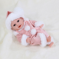 Poupée Reborn réaliste et vivante de 14 pouces en silicone souple avec PVC et peluche pour cadeau d'anniversaire pour filles