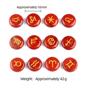 Pierre semi-précieuse en gros, douze signes du zodiaque, runes du zodiaque, pierre <span class=keywords><strong>de</strong></span> <span class=keywords><strong>guérison</strong></span> en cristal polie et affinée pour Noël, idéale comme cadeau - Product Image 5