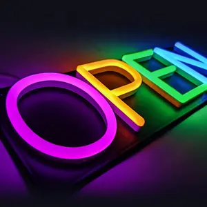 Colors Neon Custom Indoor Use Many Colors Letter Open Neon Sign For Store Shop Use