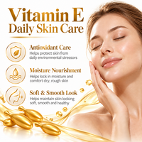 Capsules d'essence faciale à la vitamine E sous marque privée, capsules de sérum hydratant pour les soins de la peau, fabricant ODM, fournisseur en gros