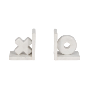 Fermalibri a forma di Xo in marmo, decorazione moderna per libreria, scrivania, soggiorno. - Product Image 1