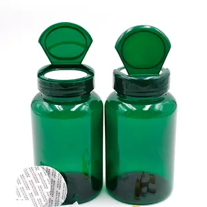 En popüler 150ml PET plastik ilaç kapsül kapları vitamini hap şişesi ile yapışan kapak