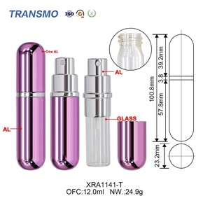 High-Grade 12ml Rose Gold Aluminum Perfume Bottle Set Replaceable Customizable Square Shape Pump Sprayer <b>Seal</b> Glass Bottles - Product Image 6
