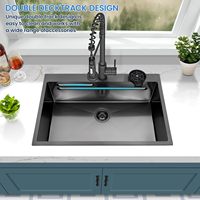 Évier de cuisine en acier inoxydable 304, évier simple profond, évier de cuisine fait à la main