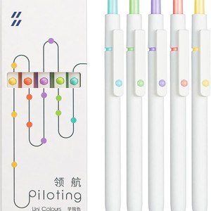 5 buah seri kelas atas 0.5mm tinta hitam titik halus pena Gel menulis halus pena plastik untuk kantor lucu atau sekolah untuk jurnal - Product Image 4