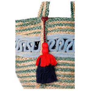 Femmes été plage Jute fourre-tout sac à main fermeture ouverte pompon gland accessoires à la mode prix compétitif de l'inde - Product Image 2