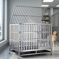 Cage pliable en acier inoxydable pour chien 95x65x79cm pour bouledogue anglais, bouledogue français, corgi