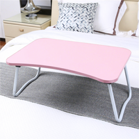 Plateau de lit pliable pour ordinateur portable, bureau paresseux multifonctionnel avec porte-gobelet et emplacement pour tablette, table d'ordinateur portable portable pour dortoir, support de genoux rembourré