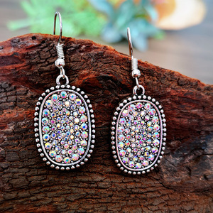 Orecchini Pendenti Vintage Colorati con Pavé per Donne, Stile Antico Argento, Gioielli per Orecchie alla Moda - Product Image 2