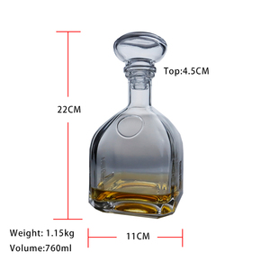 Carafe à whisky en verre transparent de haute qualité avec <span class=keywords><strong>bouchon</strong></span>, sans plomb, design classique, bouteille à liqueur pour whisky/cognac, pour bar, maison, cadeau - Product Image 6