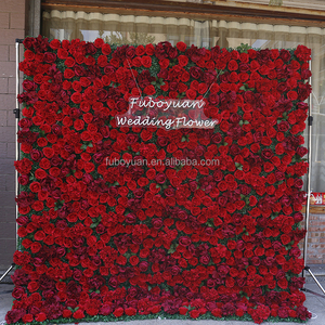 L06767 Vente en gros pas cher <span class=keywords><strong>Prix</strong></span> Mariage Soie Artificielle Rouge Rose Bourgogne Rose Blanc Vert Toile de Fond Fleur Mur Pour Décoration - Product Image 2
