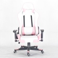 Chaise de bureau de direction moderne, design chat rose mignon, appui-tête, refroidissement, extensible, pliable, vérin à gaz 4 positions, papillon