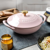 Casserole en fonte émaillée avec couvercle, mini pot polyvalent, pot à ragoût et à soupe multifonctionnel pour la maison, pot de cuisson durable