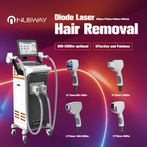 Nubway Nieuwe 808nm 1200-2000W Optionele Diode Laser Ijs Ontharing Laser Permanente Haarverwijderingsmachine