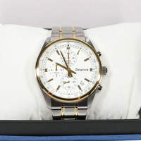 Montre Homme Quartz Étanche 100m Triple Chronomètre Dorée Tendance Sportive Simple et Élégante avec Calendrier et Cadran à Aiguilles