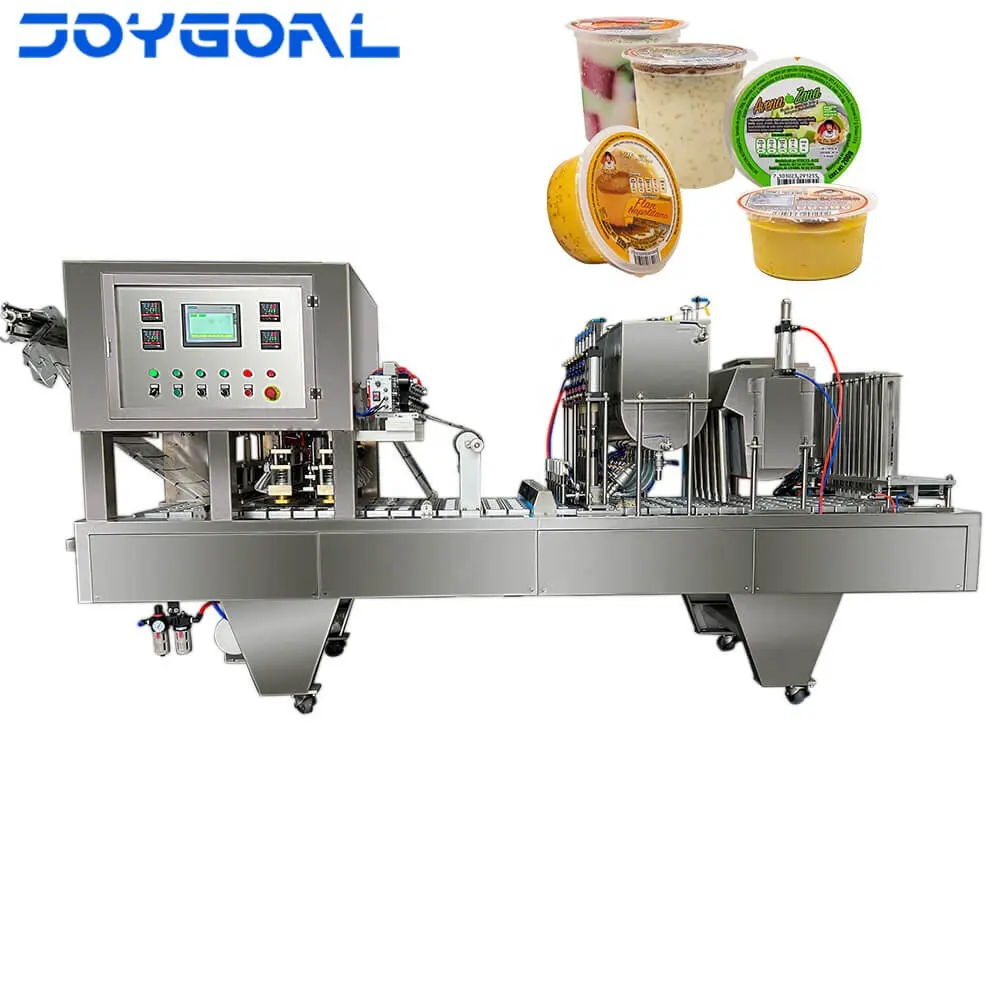 Shanghai Joygoal Otomatis Jelly/Pudding Cup Mengisi Penyegelan Mesin Cup Cake Mengisi Mesin