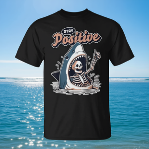 T-shirt Stay Positive Shark Lover Wildlife Ocean Sea Animal - Product Image 3