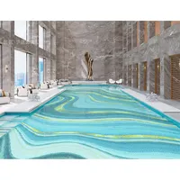 جدارية مصنوعة يدويًا بتصميم فني لحوض السباحة من فسيفساء الزجاج