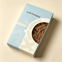 Boîte d'emballage alimentaire personnalisée à bas prix avec logo, pour pâtes italiennes, avec fenêtre en PVC, boîte d'emballage alimentaire pour spaghetti