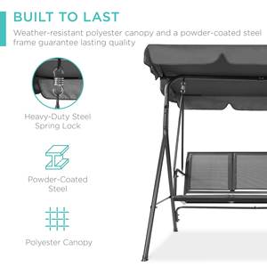 <span class=keywords><strong>Columpio</strong></span> <span class=keywords><strong>de</strong></span> Jardín con Marco <span class=keywords><strong>de</strong></span> Metal AJUNION, <span class=keywords><strong>Toldo</strong></span> Ajustable, <span class=keywords><strong>Columpio</strong></span> <span class=keywords><strong>de</strong></span> Patio <span class=keywords><strong>de</strong></span> 3 Plazas con Respaldo Transpirable <span class=keywords><strong>para</strong></span> Balcones y Patios - Product Image 5