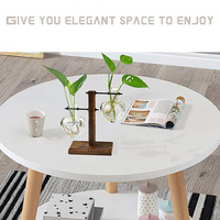 Planteur hydroponique en verre, Vase en verre en forme de cœur, avec support rétro en bois massif, Pot de fleurs pour décoration de mariage, maison, livraison directe