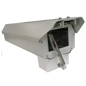 Carcasa de metal de aleación de aluminio impermeable para cámara de seguridad cctv, carcasa con calentador, protector solar, limpiaparabrisas