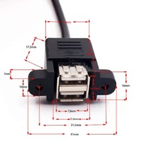 Cable de Extensión USB Macho a Hembra con Montaje en Panel y Fijación con Tornillos, Cable Blindado para PC Industrial, SSD, HDD, Transferencia de Datos Estable