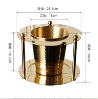 Seau à glace moderne et élégant pour fêtes, support à verres à vin, plateau de présentation, décoration de restaurant, en acier inoxydable 304, luxe léger, détachable