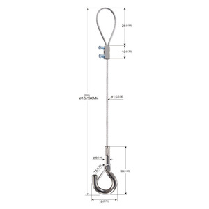 Prezzo di fabbrica <span class=keywords><strong>2</strong></span>*300mm 304 cavi in acciaio inossidabile con anello e gancio a scatto - Product Image 2