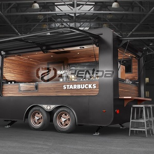 Camion de restauration rapide noir de grande taille, multifonctionnel, pour pizzas, aliments et bières, avec rideau de porte - Product Image 4