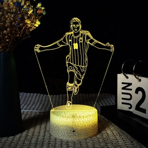 3D Acrylic Night <b>Light</b> Bedroom Decoration Football Games Messi Lamps LED Smart Home <b>Lights</b> Anime Lamp 16colors Changing <b>for</b> Kids - Product Image 2
