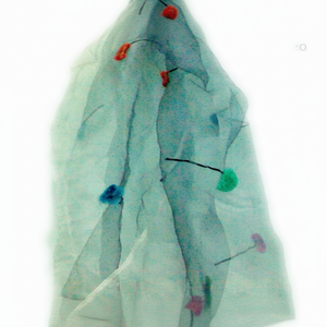 100% Pure Soie Organza Jacquard Designer Écharpe Motif Géométrique Style D'été - Product Image 1