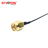 Prise mâle SMA personnalisée en usine vers UFL U.fl avec extension de câble coaxial RF à faible perte de 1.13mm Câbles de communication en queue de cochon OEM