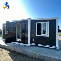 Bureau modulaire pliable en conteneur, extensible, préfabriqué, en verre, portable