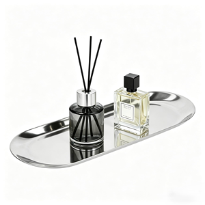 Manufacturer Table <b>Perfume</b> Vanity <b>Tray</b> Home Decor Oval Lacquer Finish Mirror Glass Serving Trinket <b>Tray</b> for Bathroom Living Room - Product Image 1