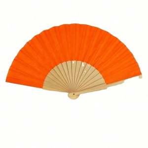 Abanico Plegable de Madera y Tela Blanco de 23 CM con Logotipo Grabado en el Mango, Abanico Artesanal de Madera para Bodas - Product Image 4