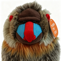 Peluche réaliste Mandrill, jouet en coton PP super doux, singe animal sauvage en peluche, cadeau d'anniversaire, en stock, personnalisation OEM, vente en gros d'usine