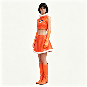 Disfraz de cosplay de Space Channel 5 Ulala Orange con guantes y botas para juego de rol en convenciones de anime - Product Image 2