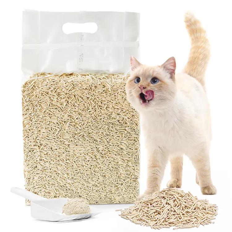 Muawu supplies rapid clumping can flush toilet sand litter cat tofu cat litter deodorizer premium export tofu cat litter