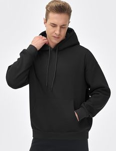 Sweat à capuche d'hiver pour homme, 100% polyester, teint en pièce, séchage rapide, doublé, uni, en jersey épais de haute qualité avec impression en relief, Basics - Product Image 6