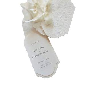 Tarjeta de Boda de Lujo Personalizada con Impresión Tipográfica, Invitaciones de Boda de Alta Gama, Tarjeta Postal con Texto en Relieve, Tarjeta de Menú - Product Image 4