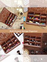 Assortiment de sachets de thé personnalisés modernes dans une boîte à thé en bois peinte avec un pack varié multifonctionnel et une décoration murale en bois artisanal