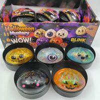 Boîte mystère Halloween Squishy en forme de boulette, en matériau TPR, jouet sensoriel anti-stress, cadeau de fête, prix en gros pour enfants