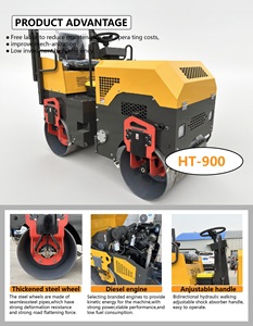 Rodillo de Construcción, Rodillo de Doble Tambor para Superficies de Carreteras - Product Image 2